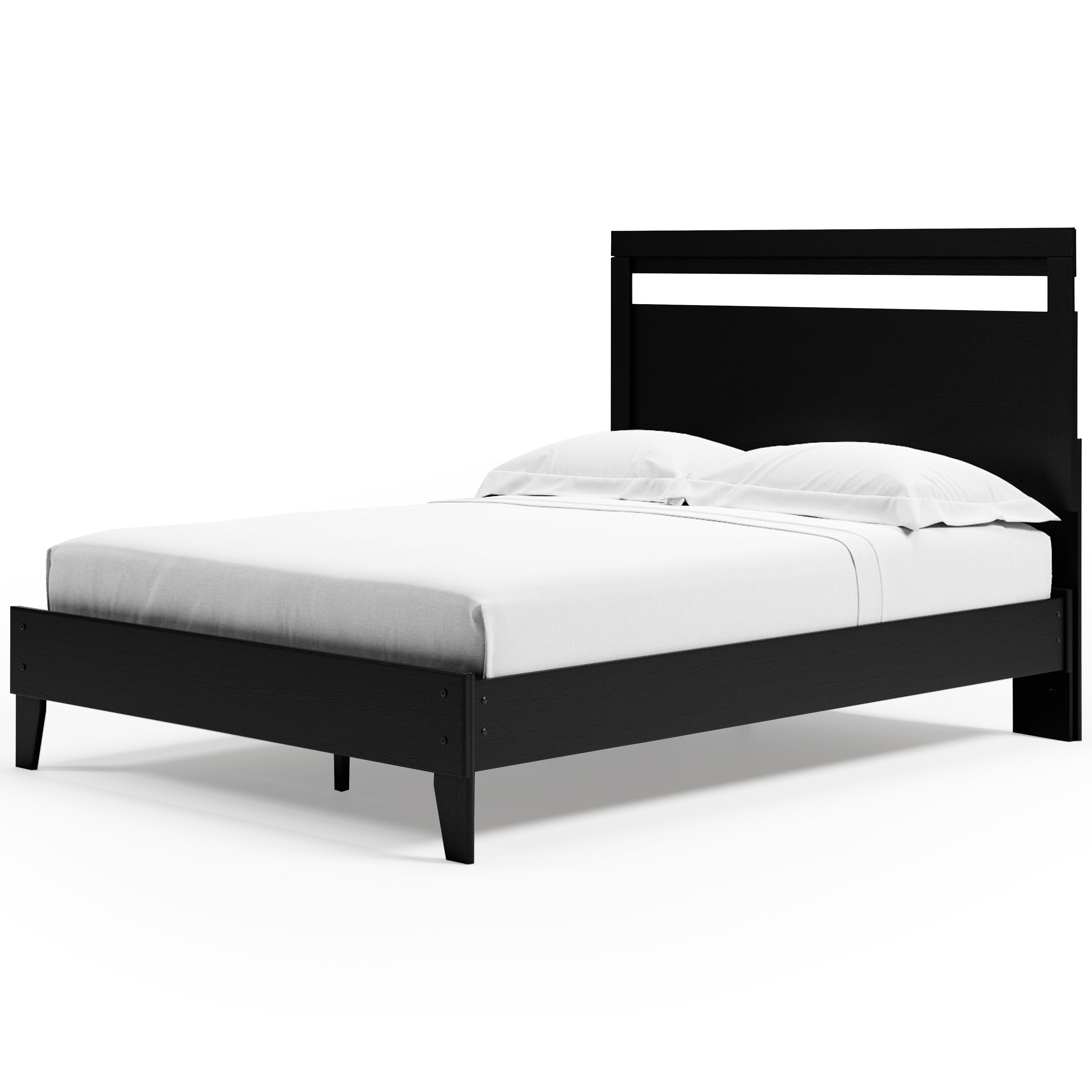 Finch Queen Panel Platform Bed with Dresser and 2 Nightstands in Black/Brown - PKG017945