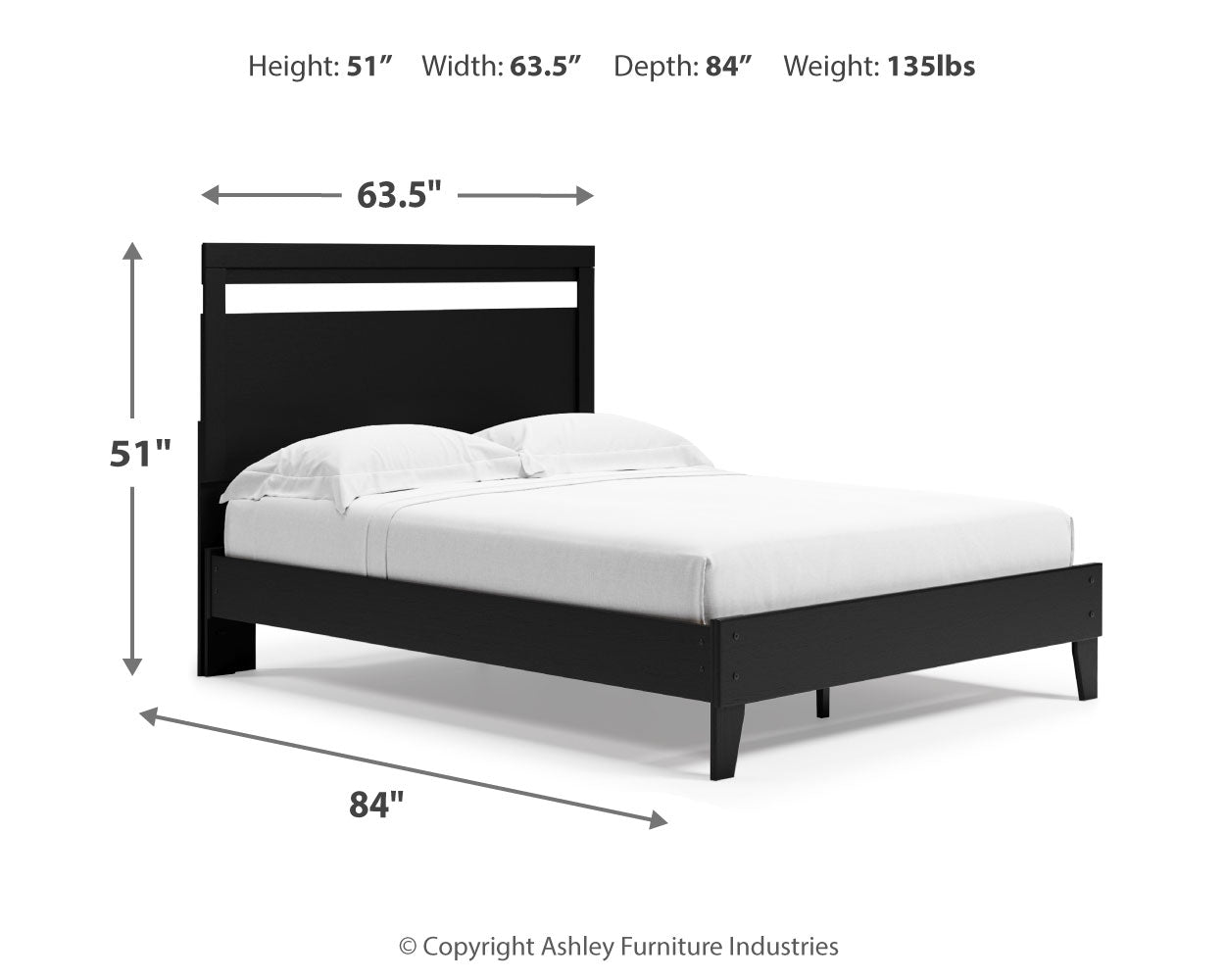Finch Queen Panel Platform Bed with Dresser and 2 Nightstands in Black/Brown - PKG017945