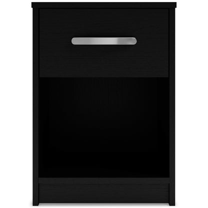 Finch Queen Platform Bed with Dresser, Chest and 2 Nightstands in Black - PKG017922