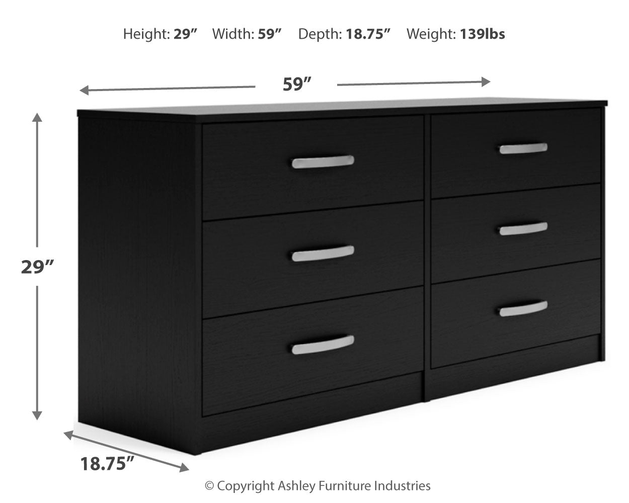 Finch Queen Platform Bed with Dresser in Black from Ashley - Luna Furniture