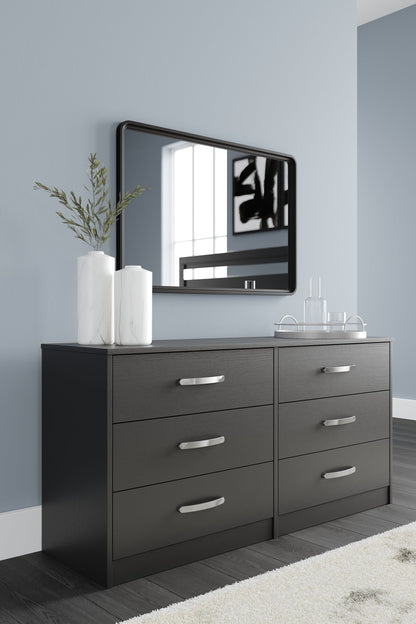Finch Queen Platform Bed with Dresser in Black from Ashley - Luna Furniture