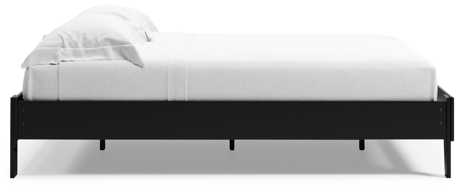 Finch Queen Platform Bed with Dresser in Black from Ashley - Luna Furniture