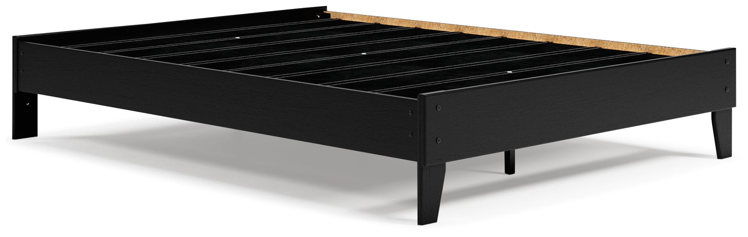 Finch Queen Platform Bed with Dresser in Black from Ashley - Luna Furniture