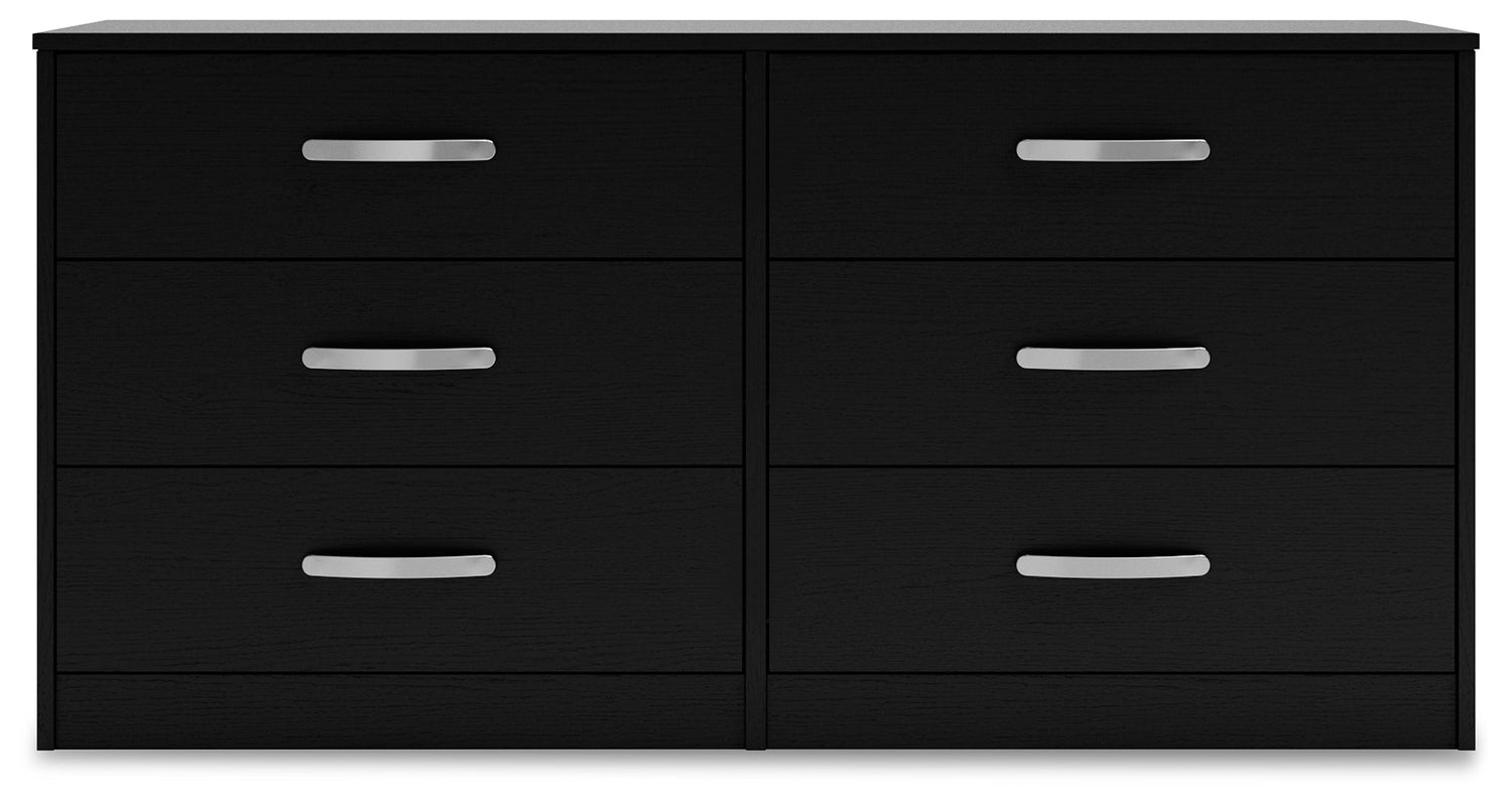 Finch Queen Platform Bed with Dresser in Black from Ashley - Luna Furniture