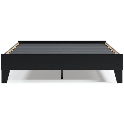 Finch Queen Platform Bed with Mattress in Black - PKG018311