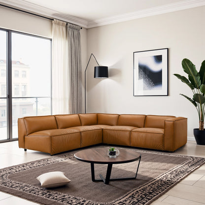 Findlay Mid Century Modern Vegan Leather Corner Sectional Sofa - CSC00401401