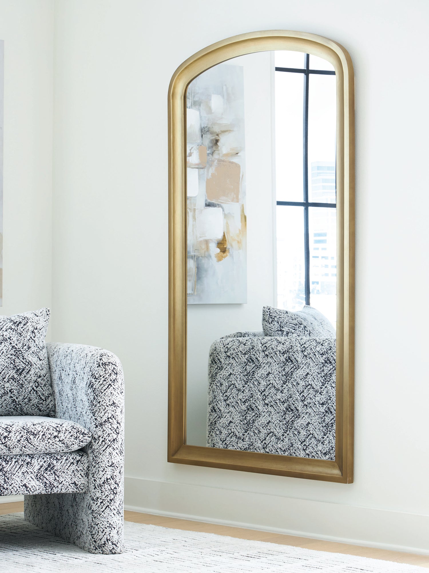 Fintan Gold Finish Floor Mirror - A8010436
