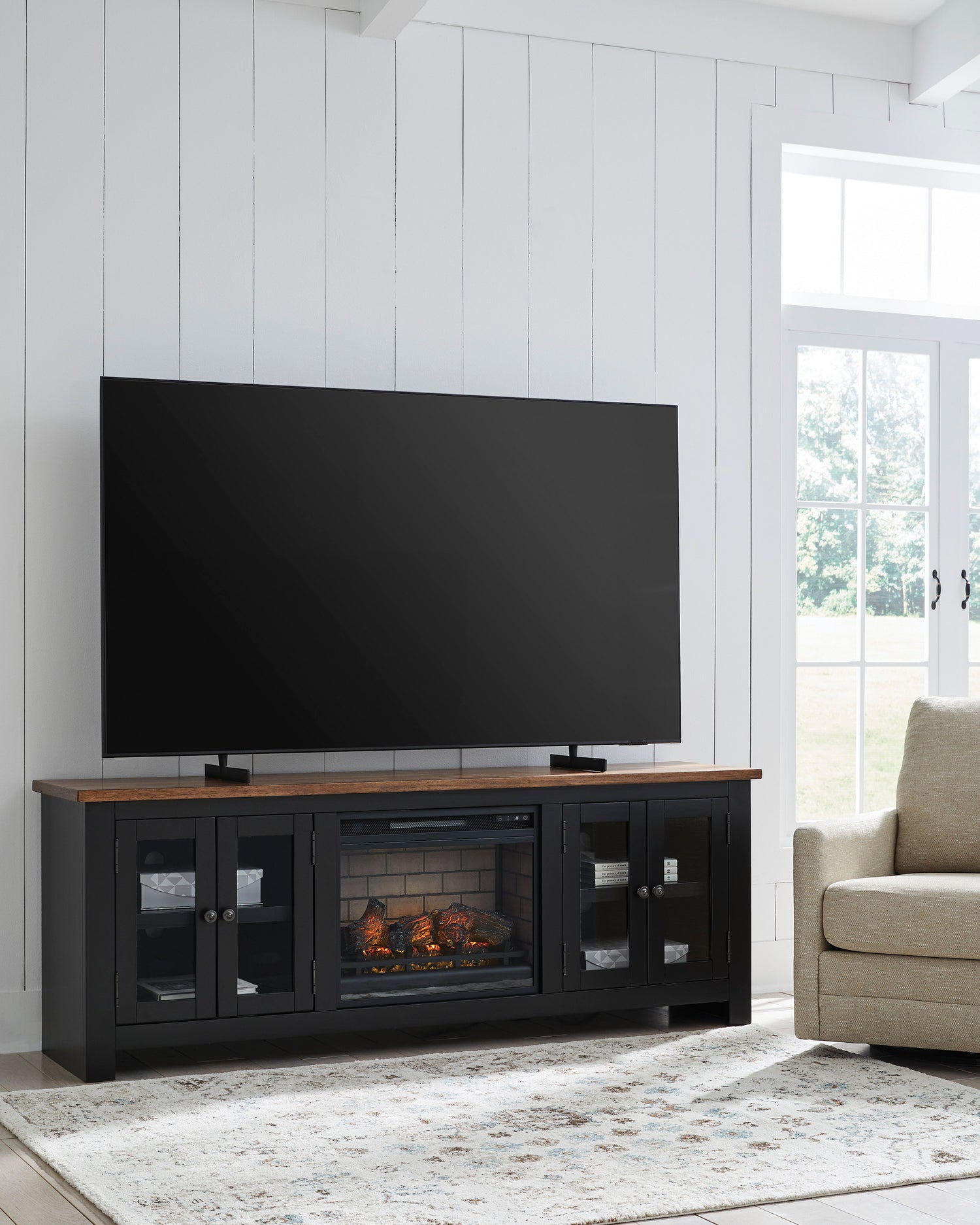 W664-68 - TV Stand w/Fireplace 75" L - W664-68 - TV Stand w/Fireplace