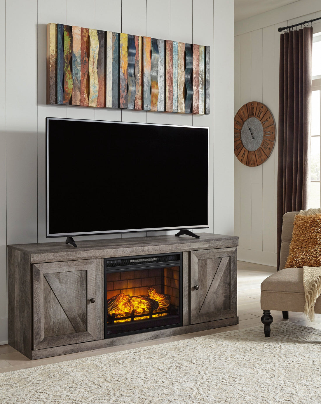 EW0440-268 - TV Stand w/Fireplace 60"L - EW0440-268 - TV Stand w/Fireplace 60"L