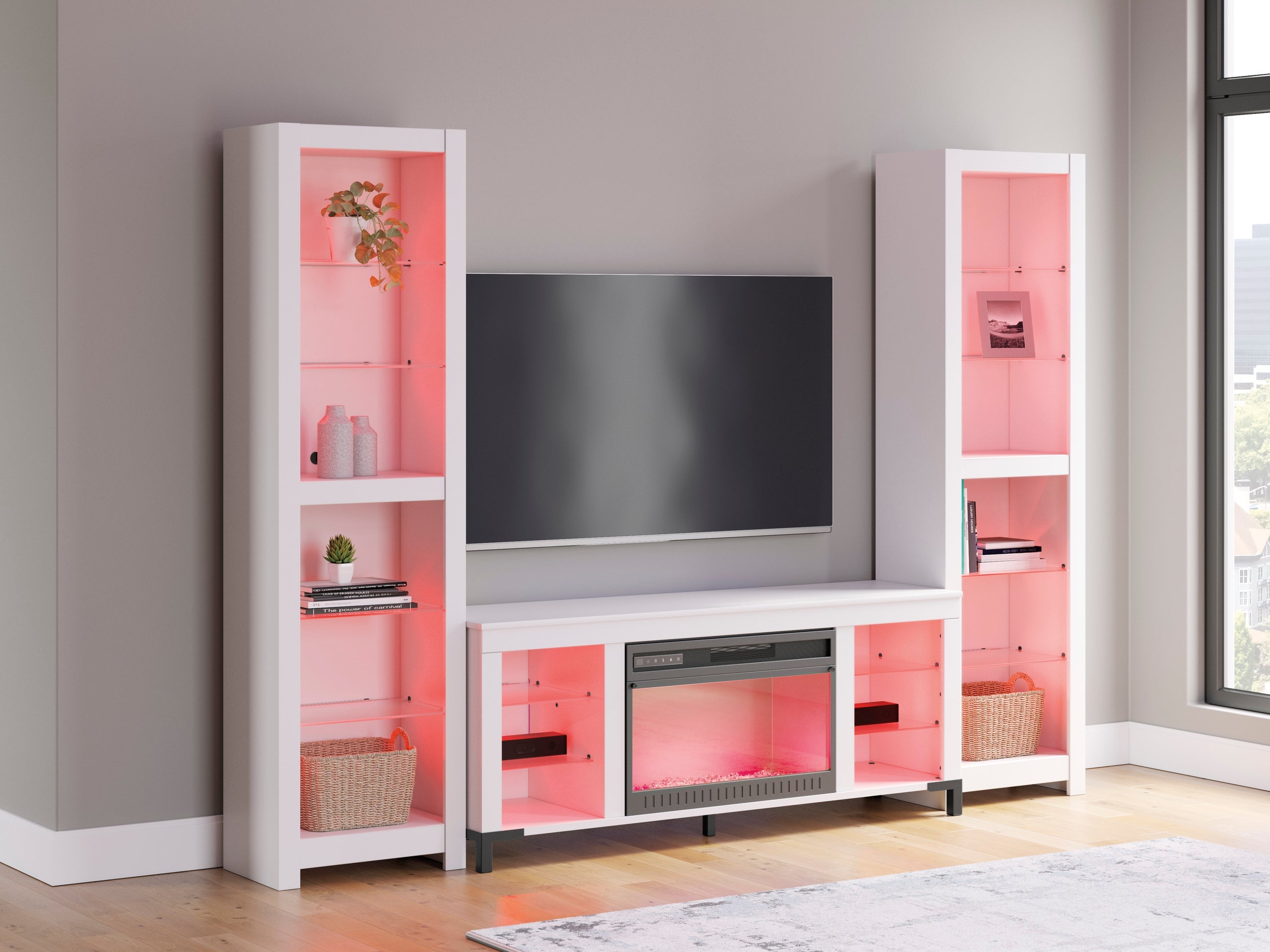 W2722 - TV Stand 59" L w/Fireplace (LED Lights) *TV Stand with Insert - W2722 - TV Stand 59" L w/Fireplace TV Stand with Insert