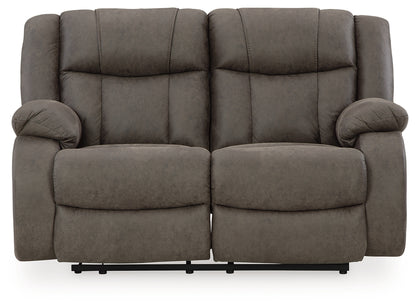 First Base Gunmetal Reclining Loveseat and 2 Recliners - 68804U3