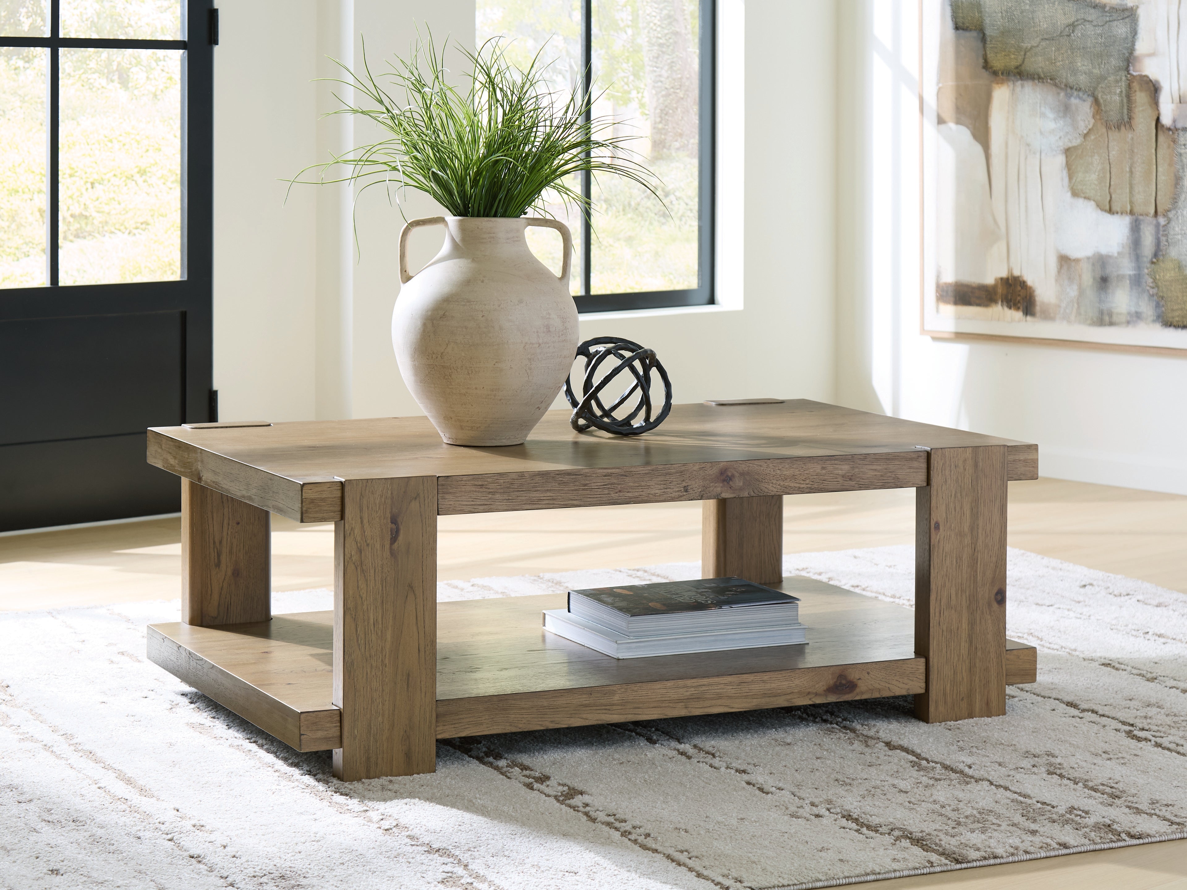 Flangren Light Brown Coffee Table - T553-1