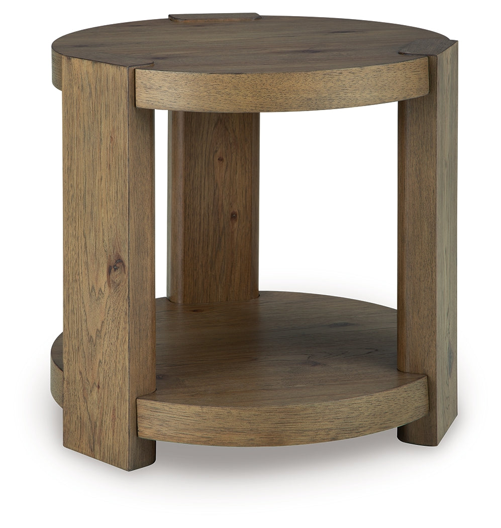 Flangren Light Brown End Table - T553-6