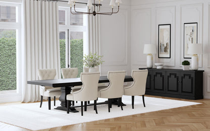 Florence 7-piece 126-inch Extension Dining Table Set Beige - 115531-S7B