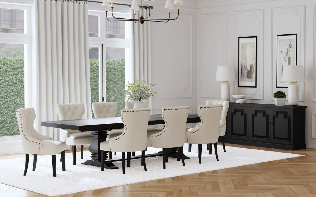 Florence 9-piece 126-inch Extension Dining Table Set Beige - 115531-S9B