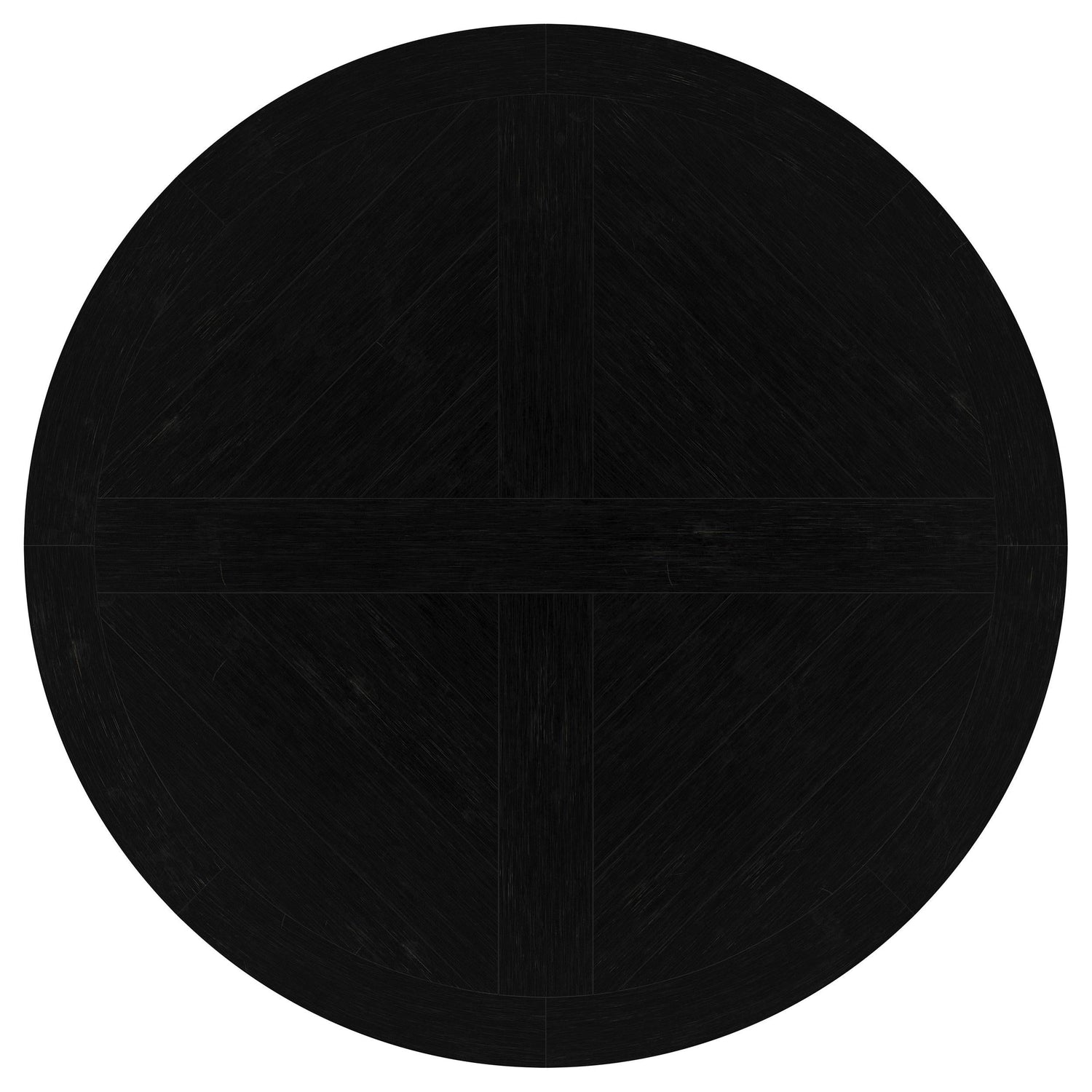 Florence Round Pedestal Dining Table with Planked Wood Top Antique Black - 115530
