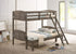 Flynn Wood Twin Over Full Bunk Bed with Mattress Weathered Brown - 400809-SM