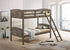 Flynn Wood Twin Over Twin Bunk Bed with Mattress Weathered Brown - 400808-SM