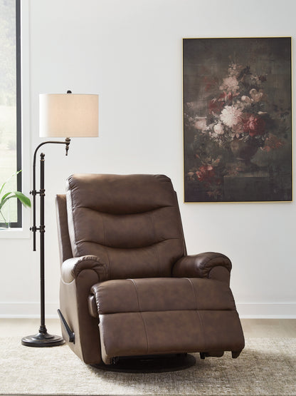 Flynwood Espresso Swivel Glider Recliner - PCU1340061