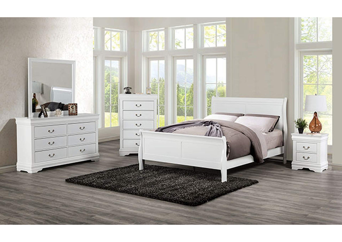 Louis Philippe White Transitional Bedroom Set