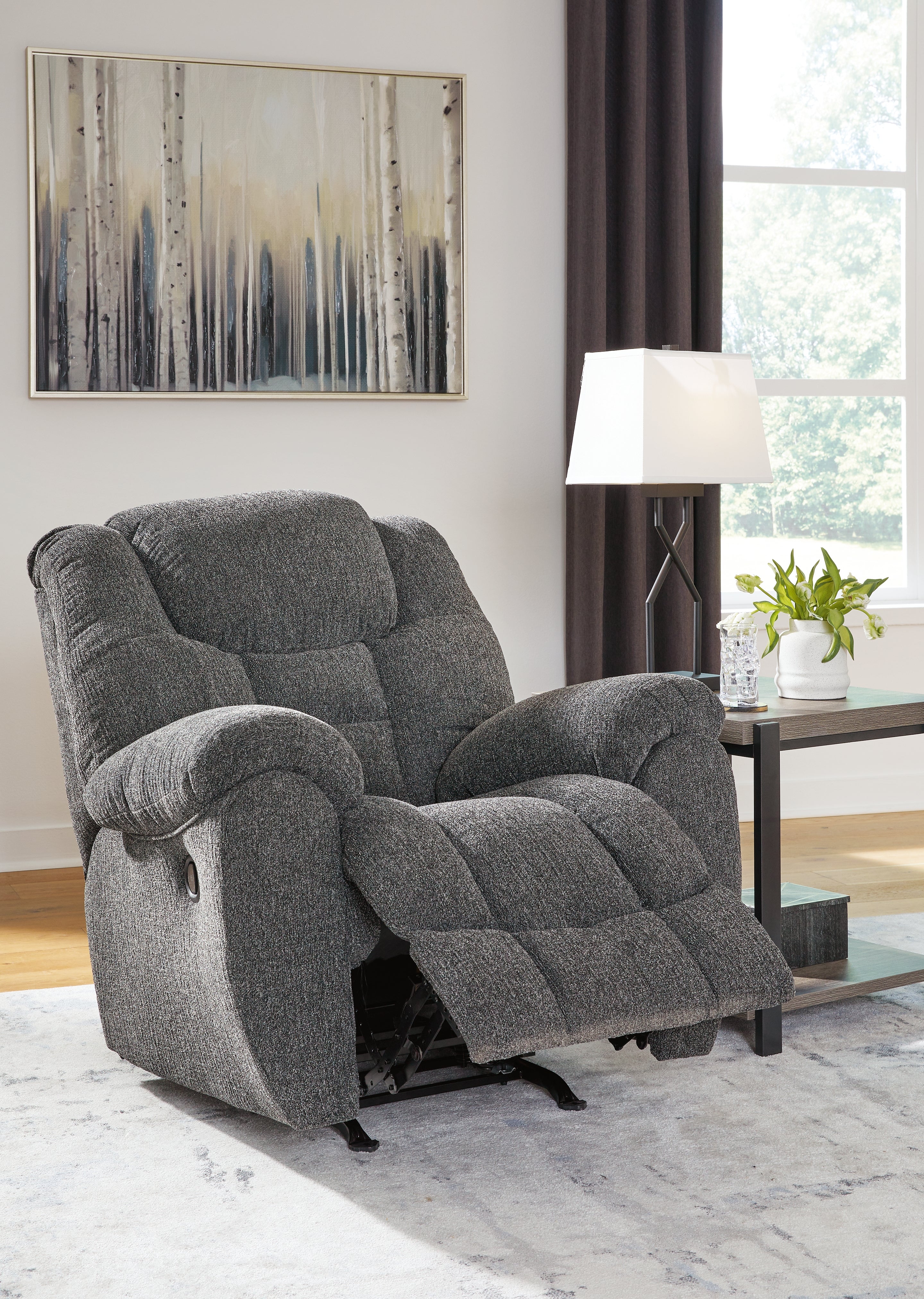 Foreside Charcoal Recliner - 3810425