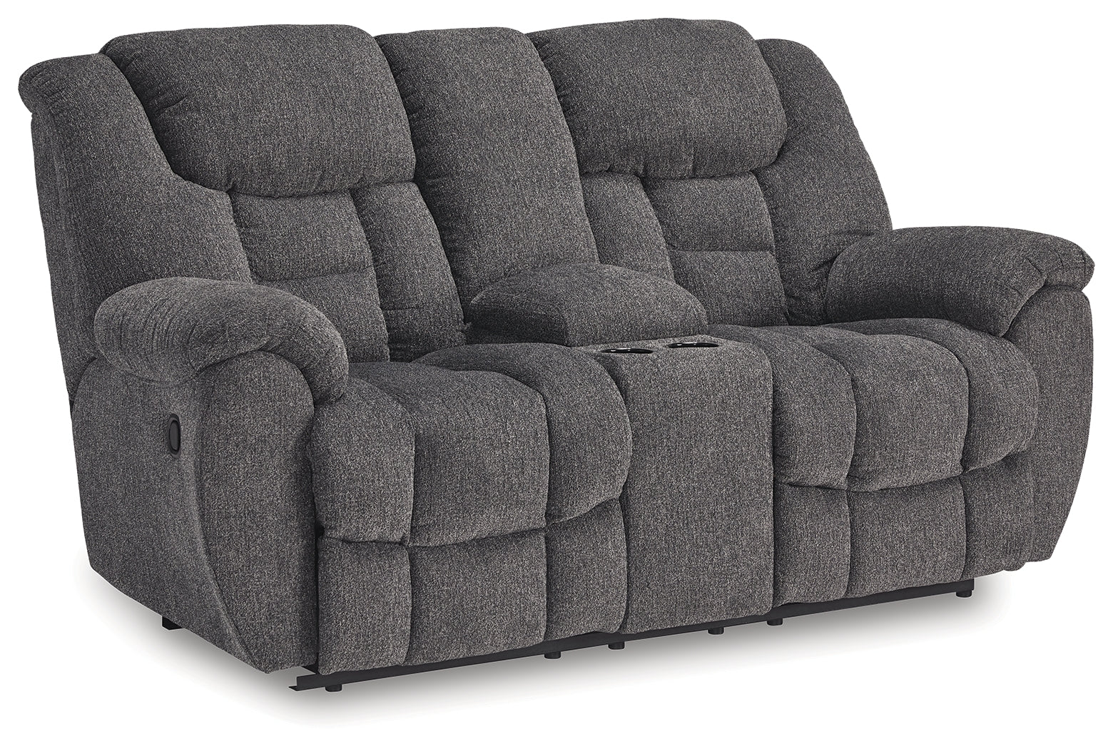 Foreside Charcoal Reclining Loveseat with Console - 3810494