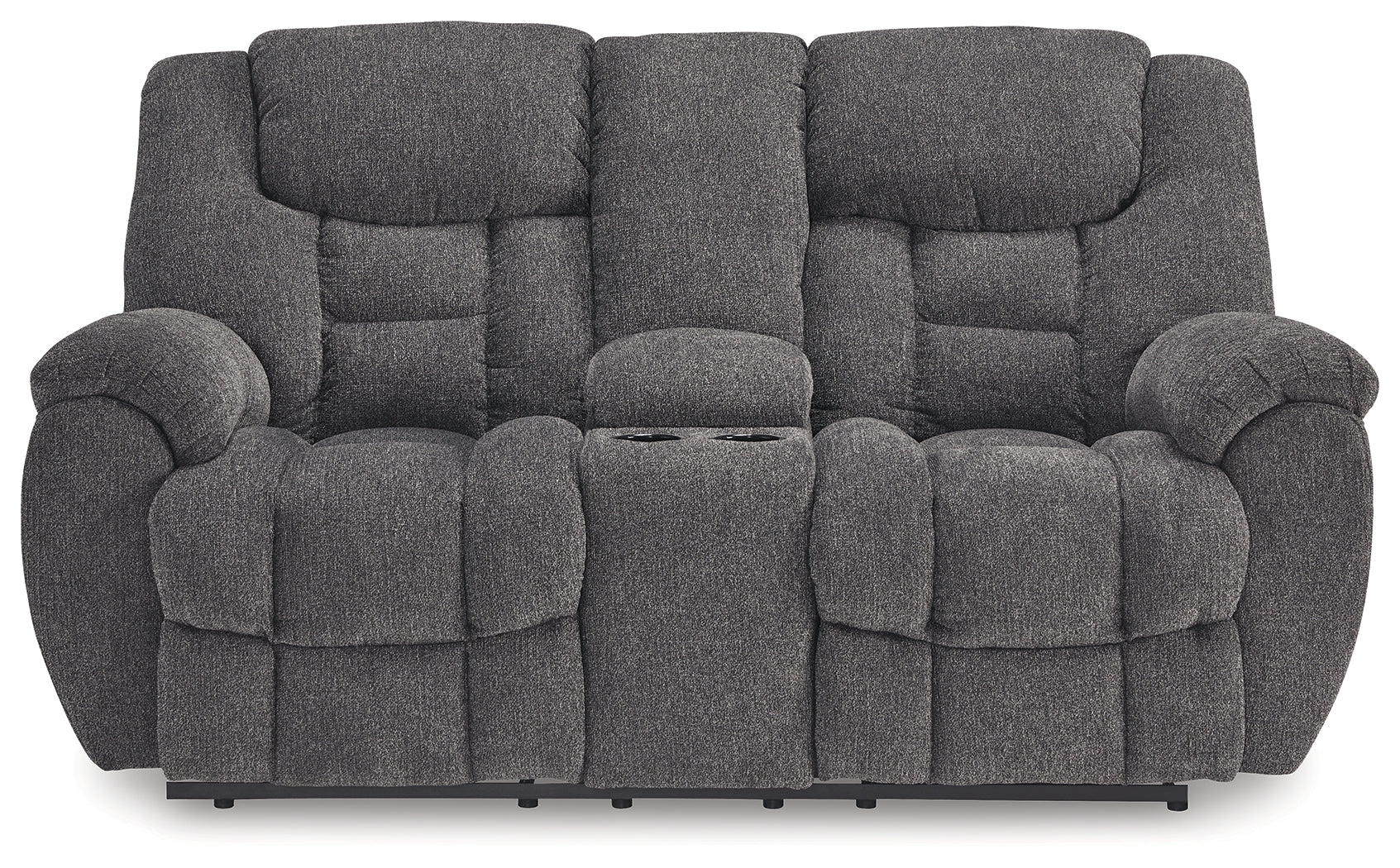 Foreside Charcoal Reclining Loveseat with Console - 3810494