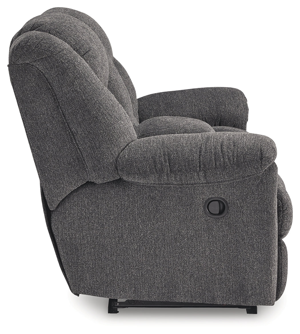 Foreside Charcoal Reclining Loveseat with Console - 3810494