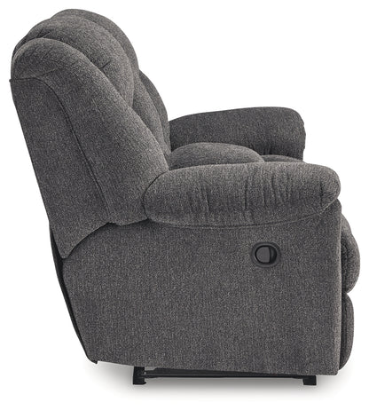 Foreside Charcoal Reclining Loveseat with Console - 3810494