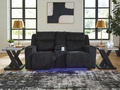 Forest Lake Black Power Reclining Loveseat with Console - PC6420218