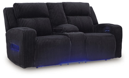Forest Lake Black Power Reclining Loveseat with Console - PC6420218