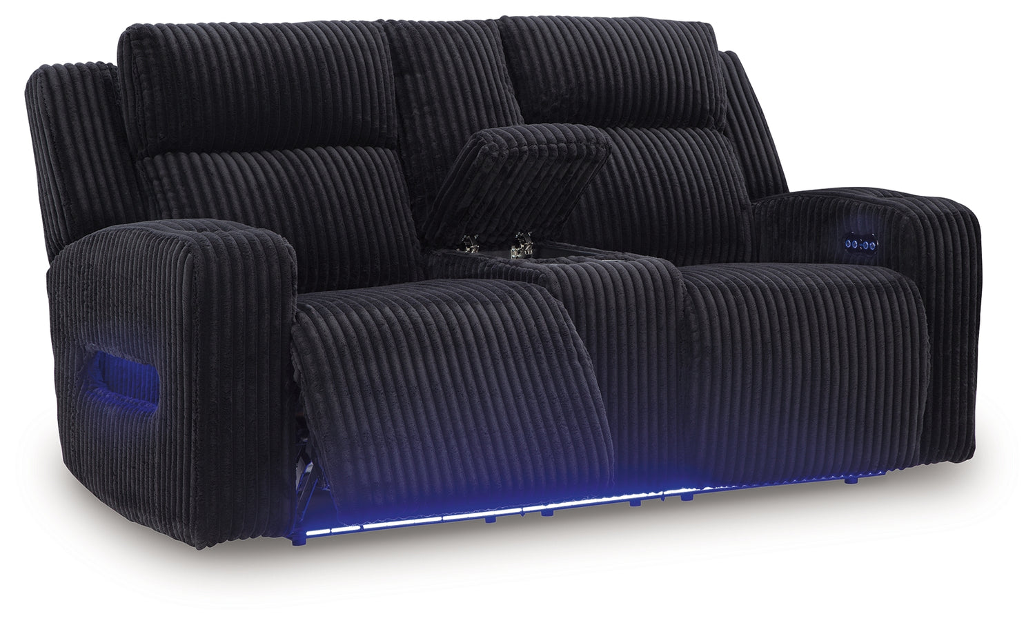 Forest Lake Black Power Reclining Loveseat with Console - PC6420218