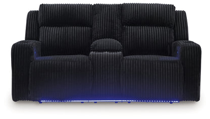 Forest Lake Black Power Reclining Loveseat with Console - PC6420218