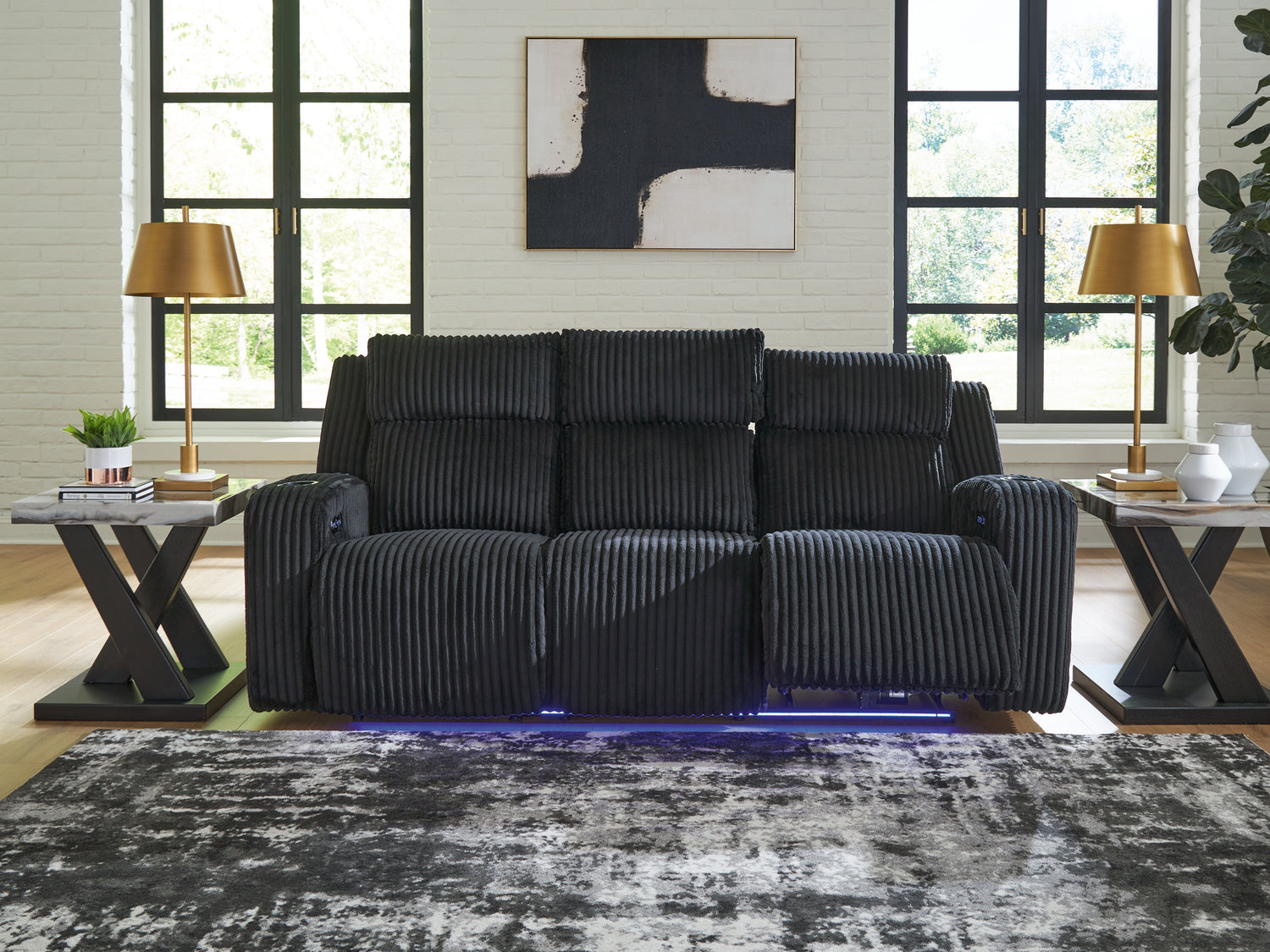 Forest Lake Black Power Reclining Sofa - PC6420215