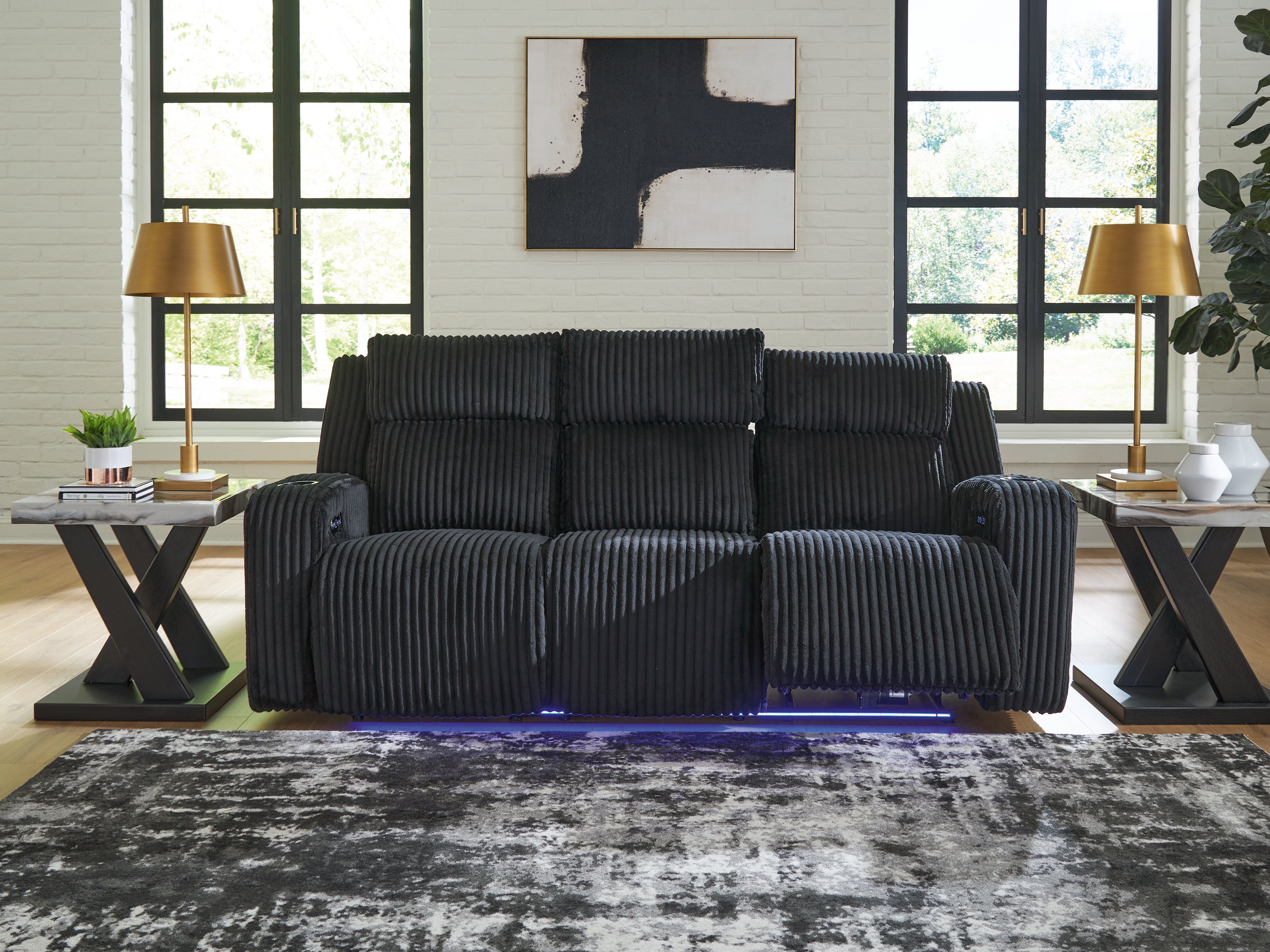 Forest Lake Black Power Reclining Sofa - PC6420215