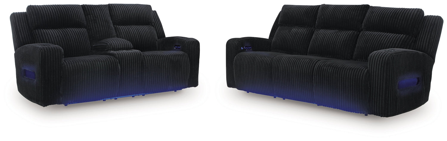 Forest Lake Sofa and Loveseat in Black from Ashley - Luna Furniture
