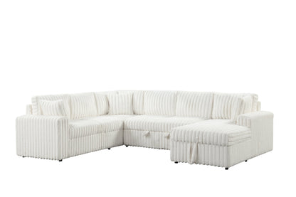 Forever Beige Sectional With Pull-Out Bed - FOREVER BEIGE