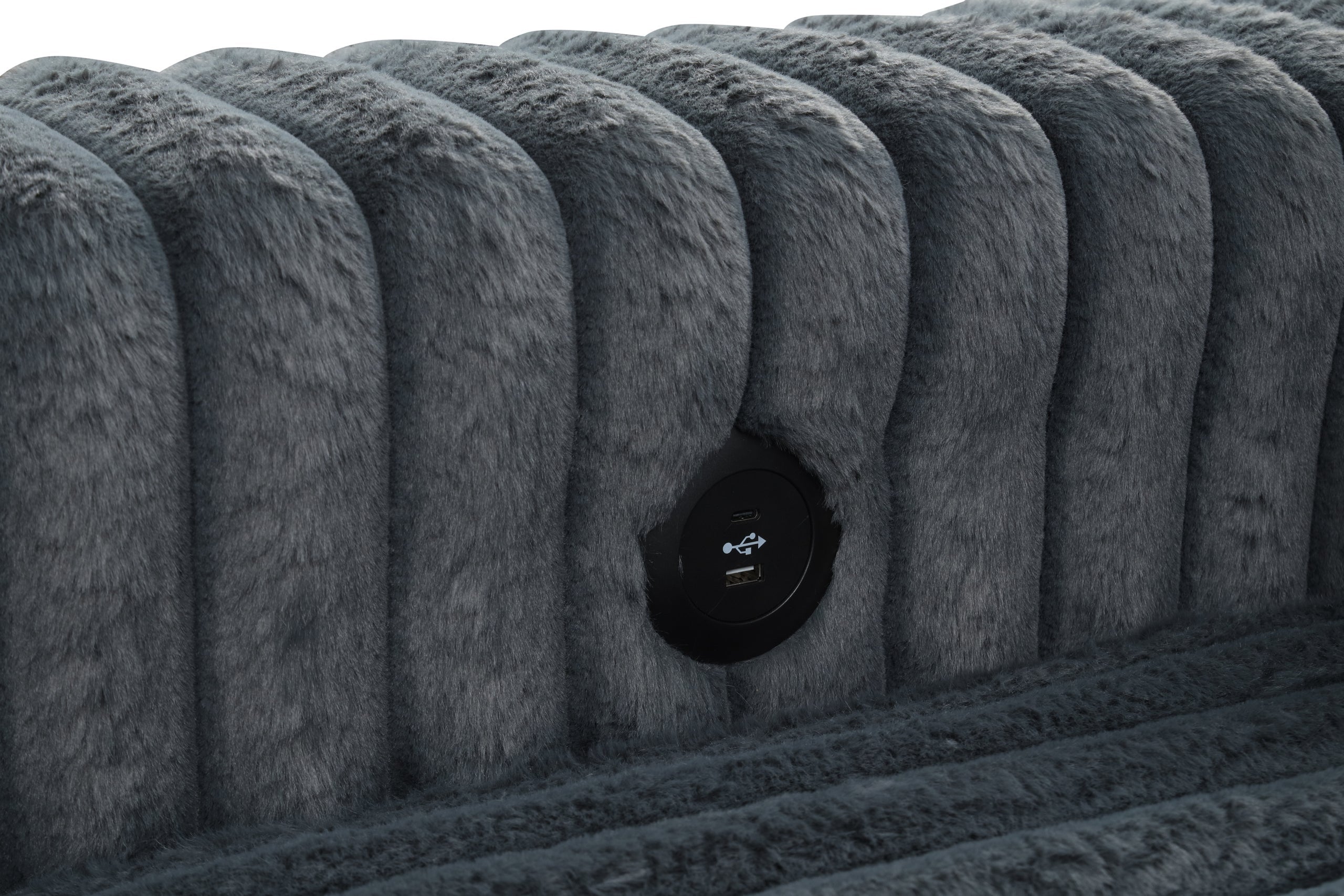 Forever Charcoal Sectional With Pull-Out Bed - FOREVER CHARCOAL
