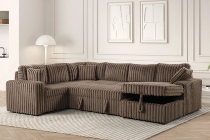 Forever Mocha Sectional With Pull-Out Bed - FOREVER MOCHA