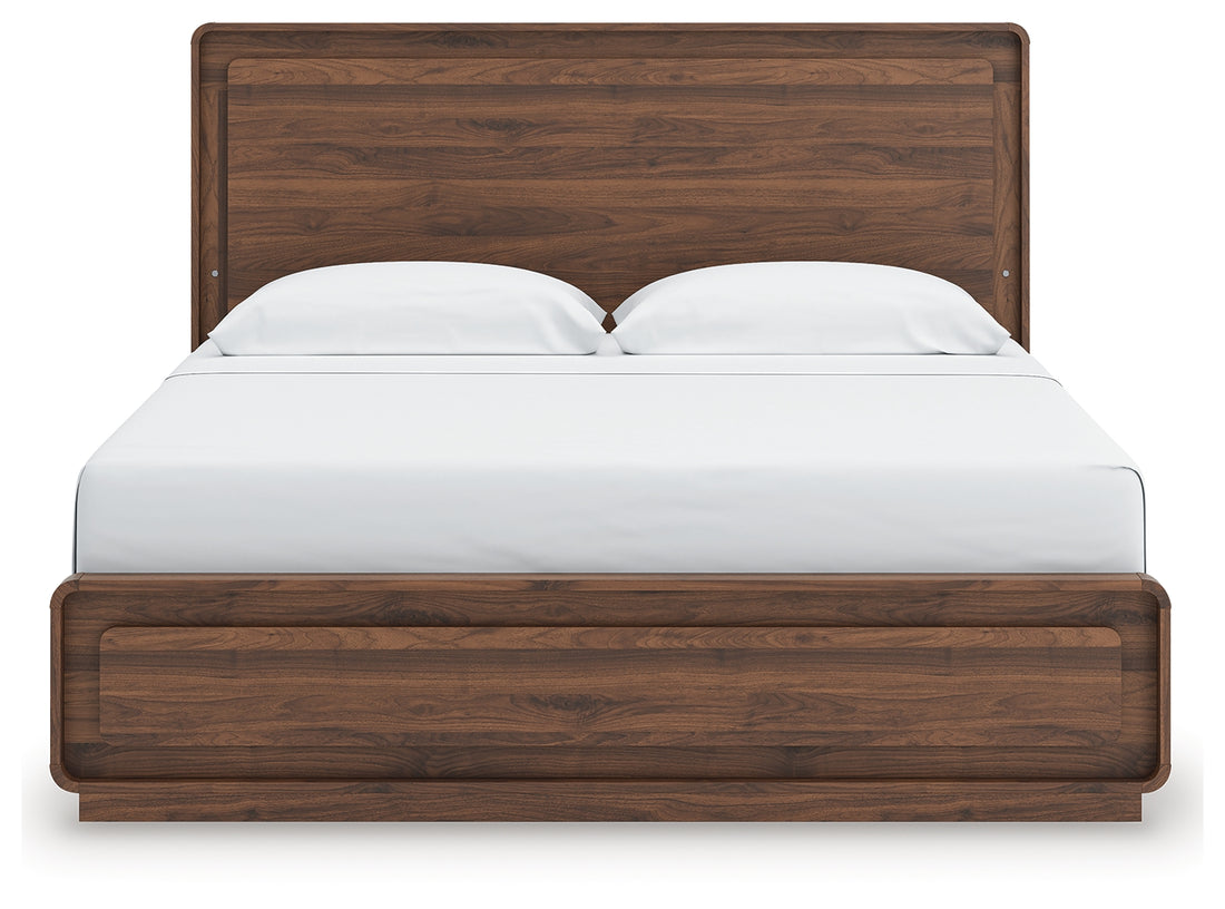 Fortlorn King Panel Bed and 2 Nightstands - PCB386B9