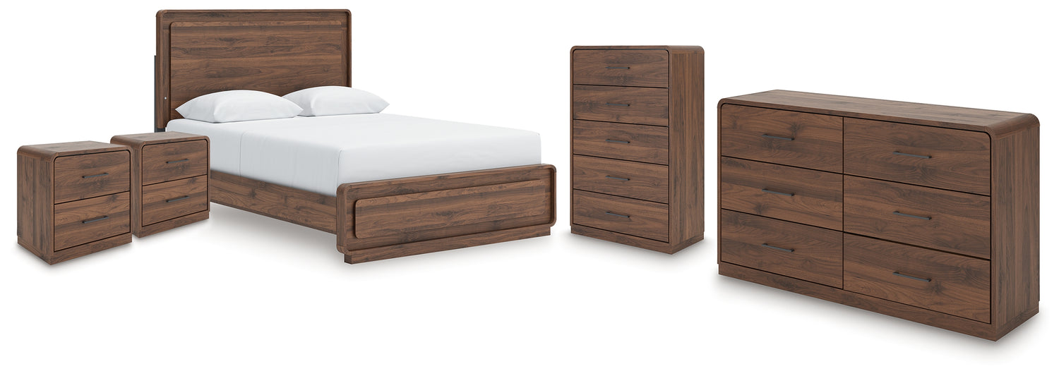 Fortlorn Queen Panel Bed, Dresser, Chest and 2 Nightstands - PCB386B10