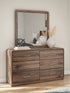 Fortlorn Walnut Brown Dresser and Mirror - PCB386B1