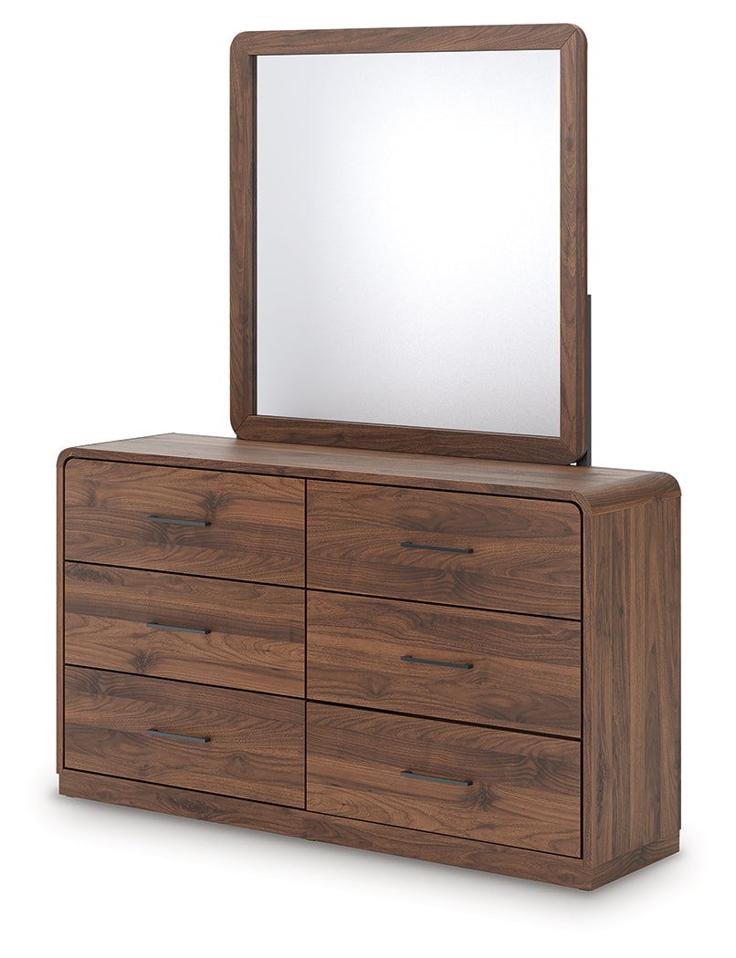 Fortlorn Walnut Brown Dresser and Mirror - PCB386B1