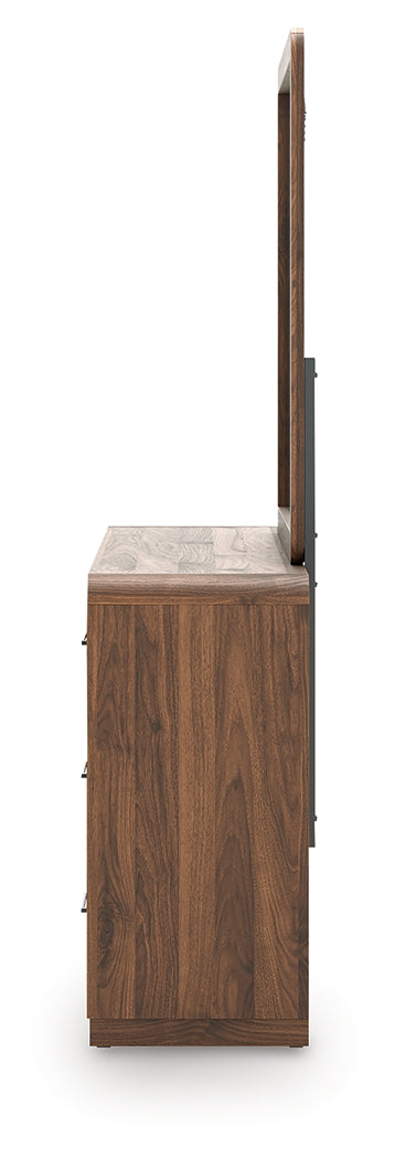 Fortlorn Walnut Brown Dresser and Mirror - PCB386B1