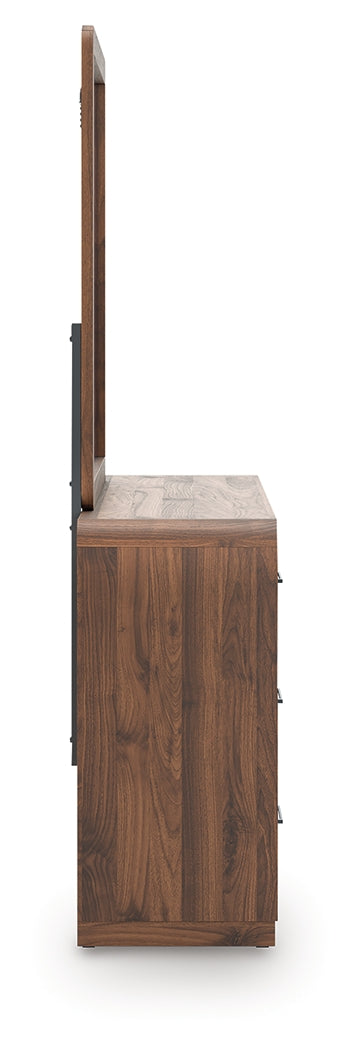Fortlorn Walnut Brown Dresser and Mirror - PCB386B1