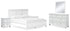 Fortman California King Panel Bed with Mirrored Dresser and 2 Nightstands in White - PKG015158