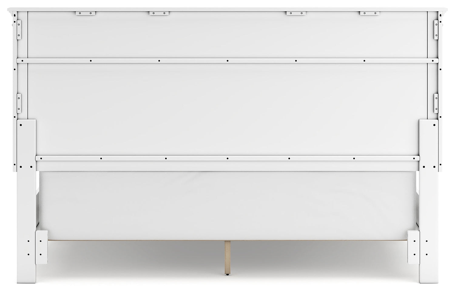 Fortman California King Panel Bed with Mirrored Dresser, Chest and 2 Nightstands in White - PKG015159