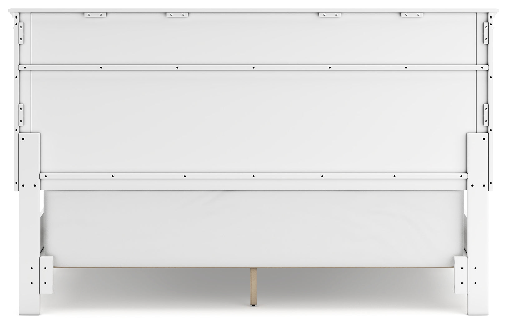 Fortman California King Panel Bed with Mirrored Dresser, Chest and 2 Nightstands in White - PKG015159