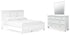 Fortman California King Panel Bed with Mirrored Dresser in White - PKG015157