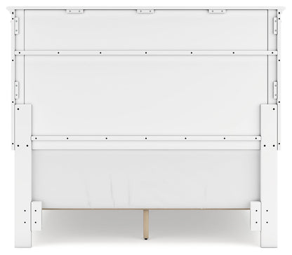 Fortman Full Panel Bed with Mirrored Dresser and Nightstand in White - PKG015172